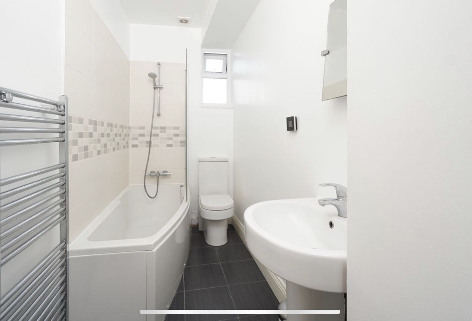 Bathroom with bath and shower