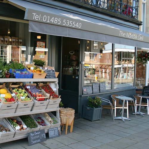 Fresh produce displayed outside The Norfolk Deli